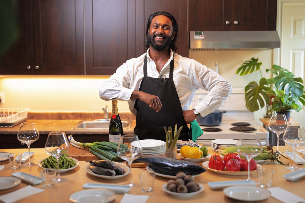 Chef Spike Nash in his kitchen