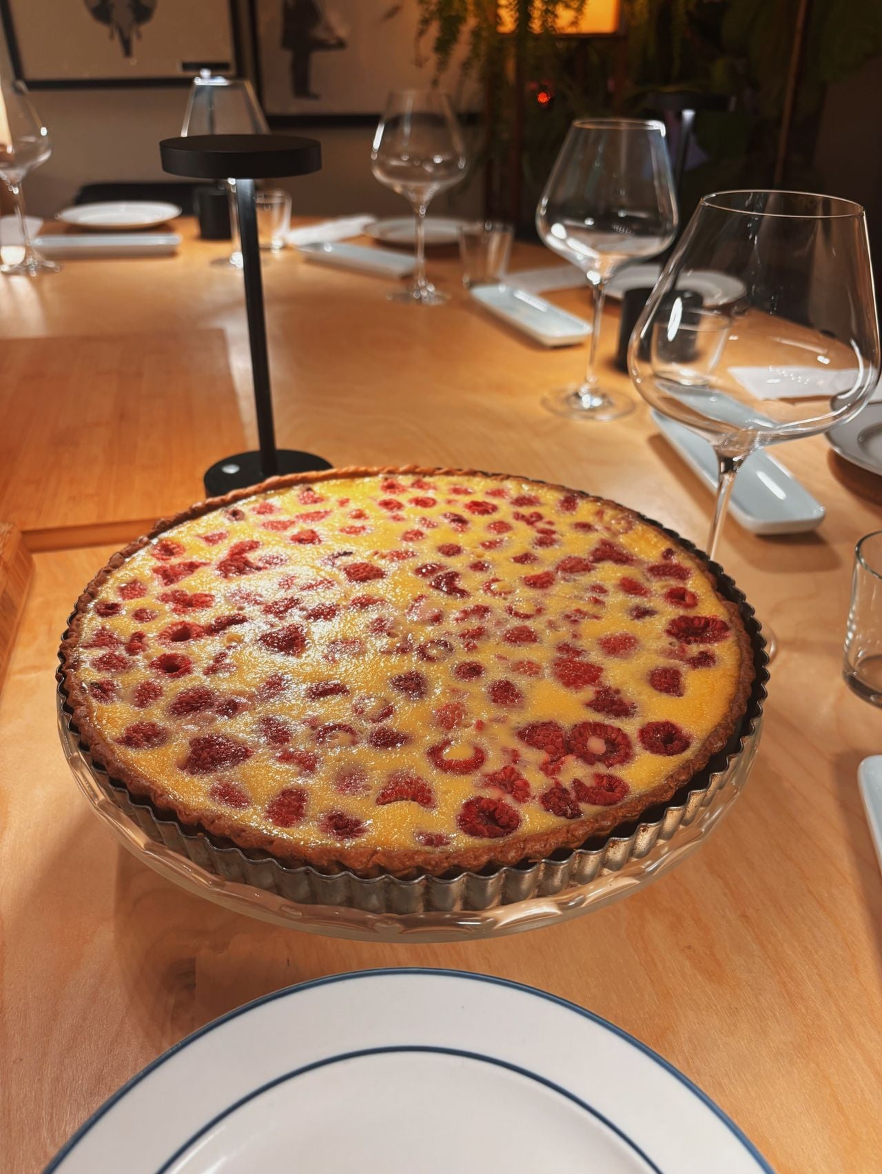 Raspberry clafoutis
