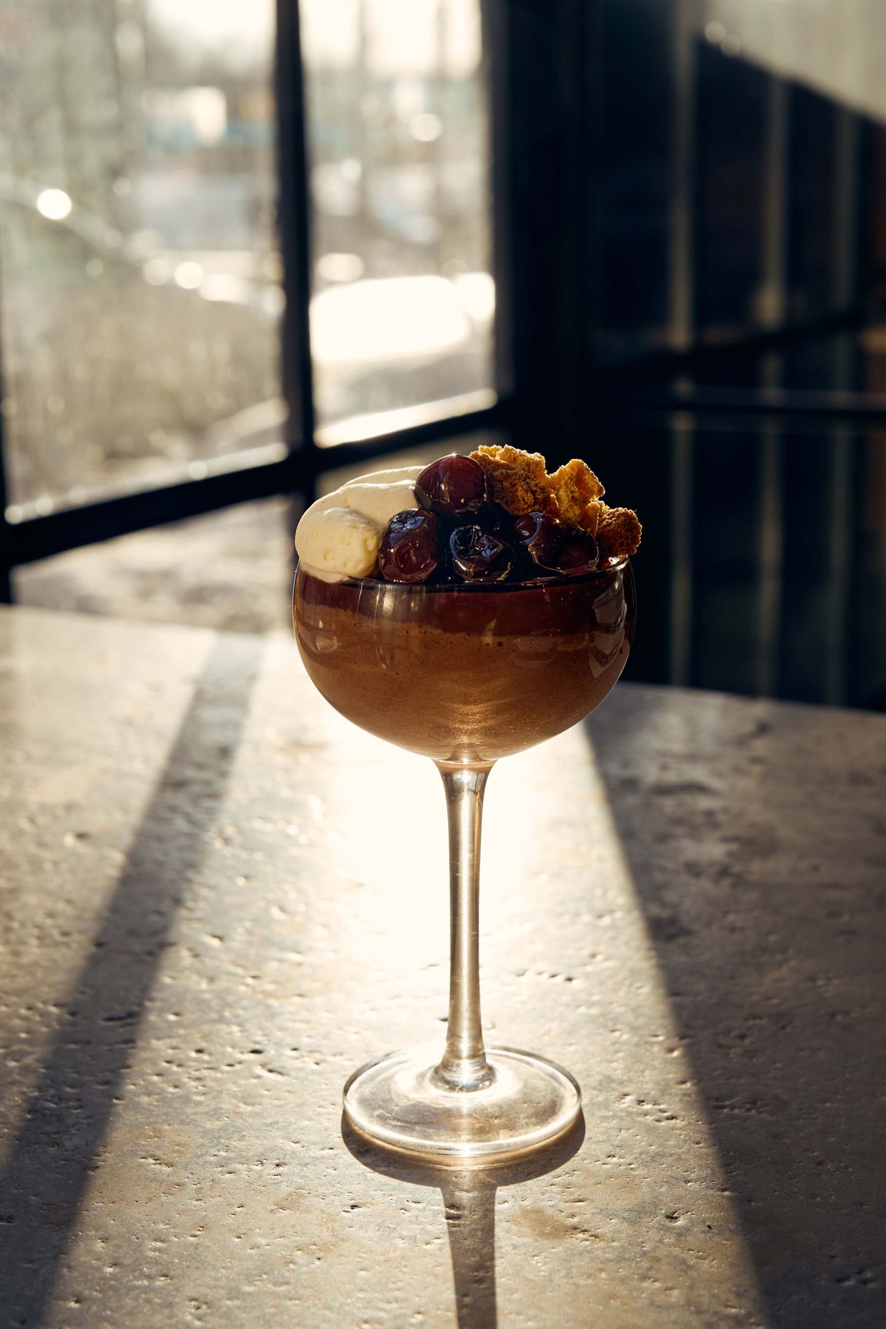 Budino in a wine glass