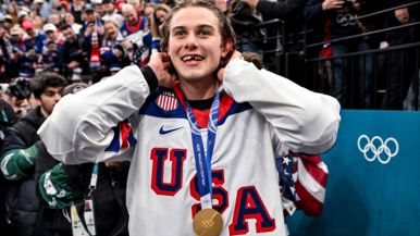 Jack Hughes would like his Olympic puck back
