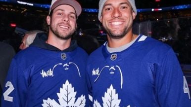 George Springer and Ernie Clement needed a little help finding their seats at the Leafs game