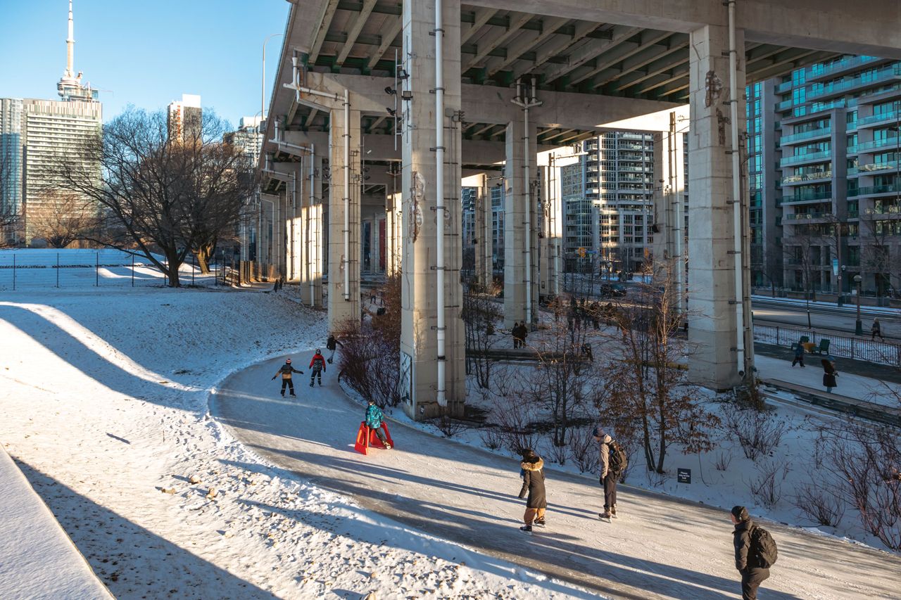 The city wants to put a seven-kilometre trail under the Gardiner Expressway