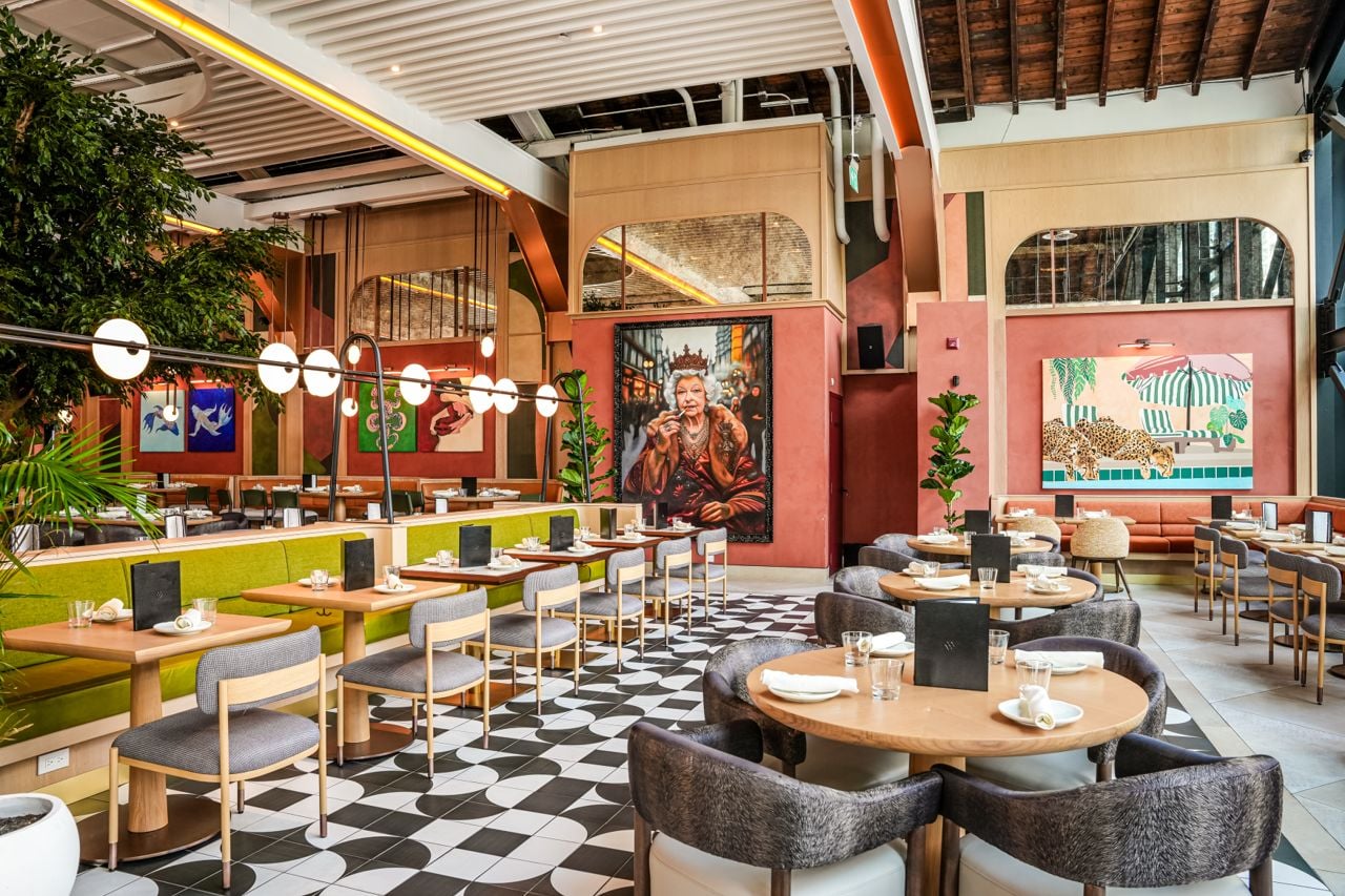 Restaurant with kooky, colourful interior design