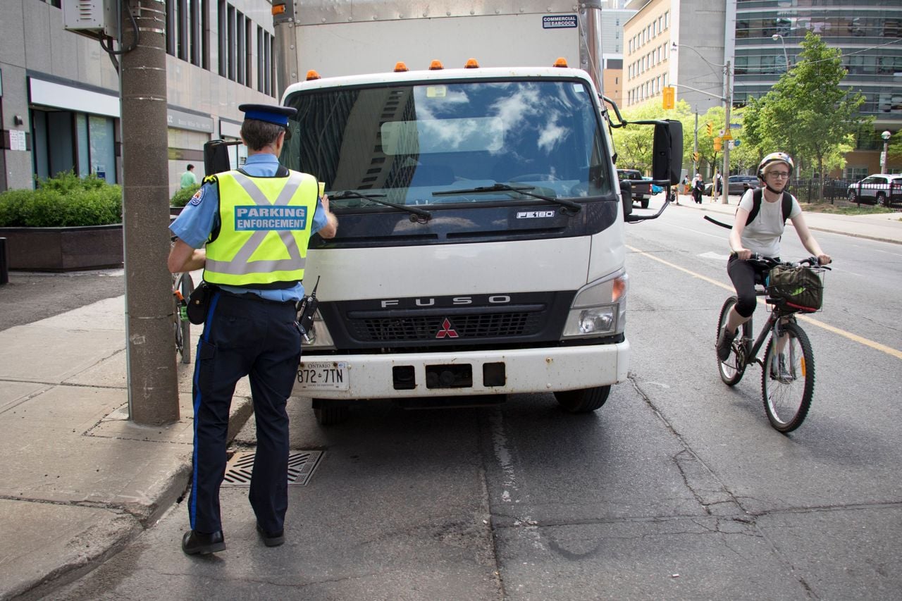 More than 17,000 tickets were issued to drivers parked in bike lanes last year