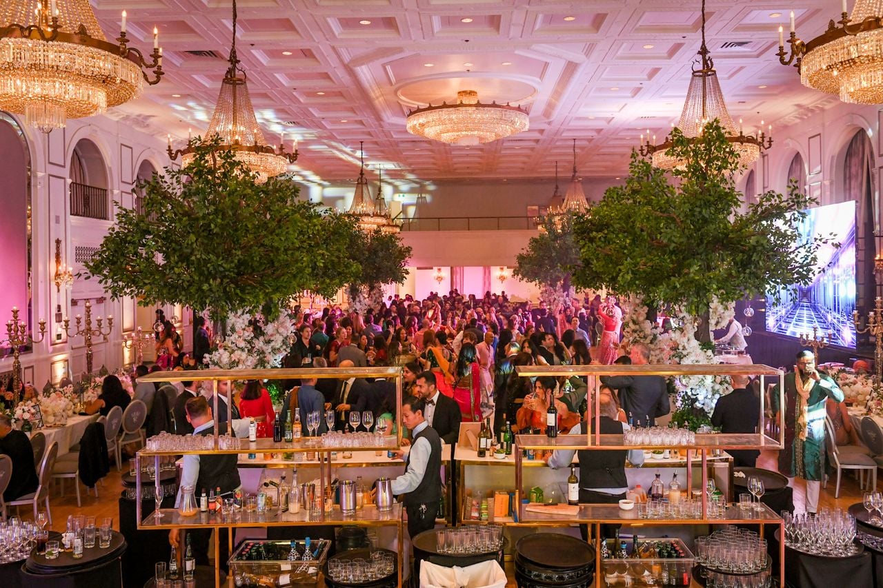 People partying in fancy clothes