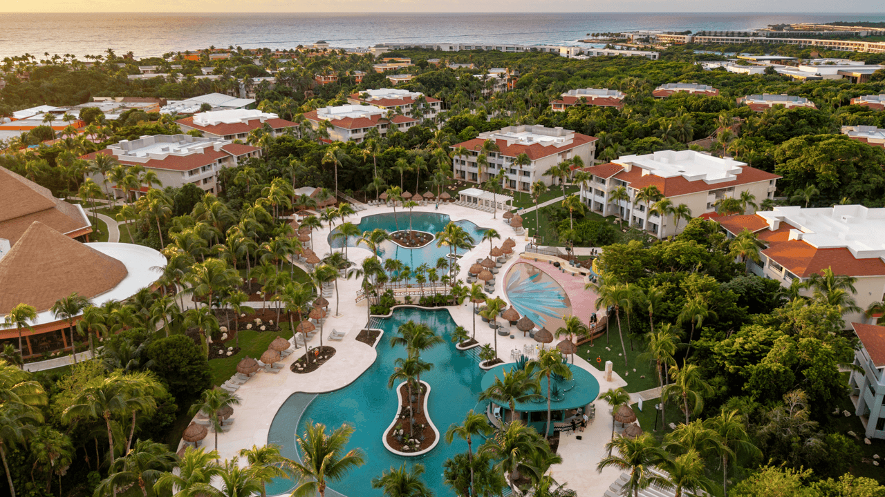 Aerial view of the Bahia Principe Grand Tequila resort in Mexico.