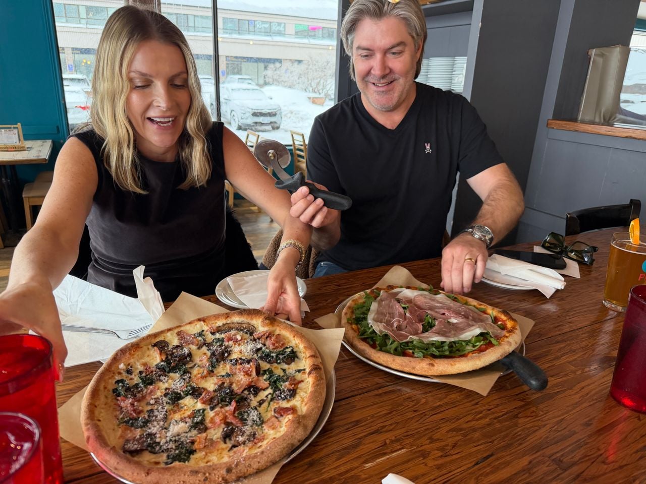 Katherine and Randy Feltis at Pie, a pizza restaurant in Barrie
