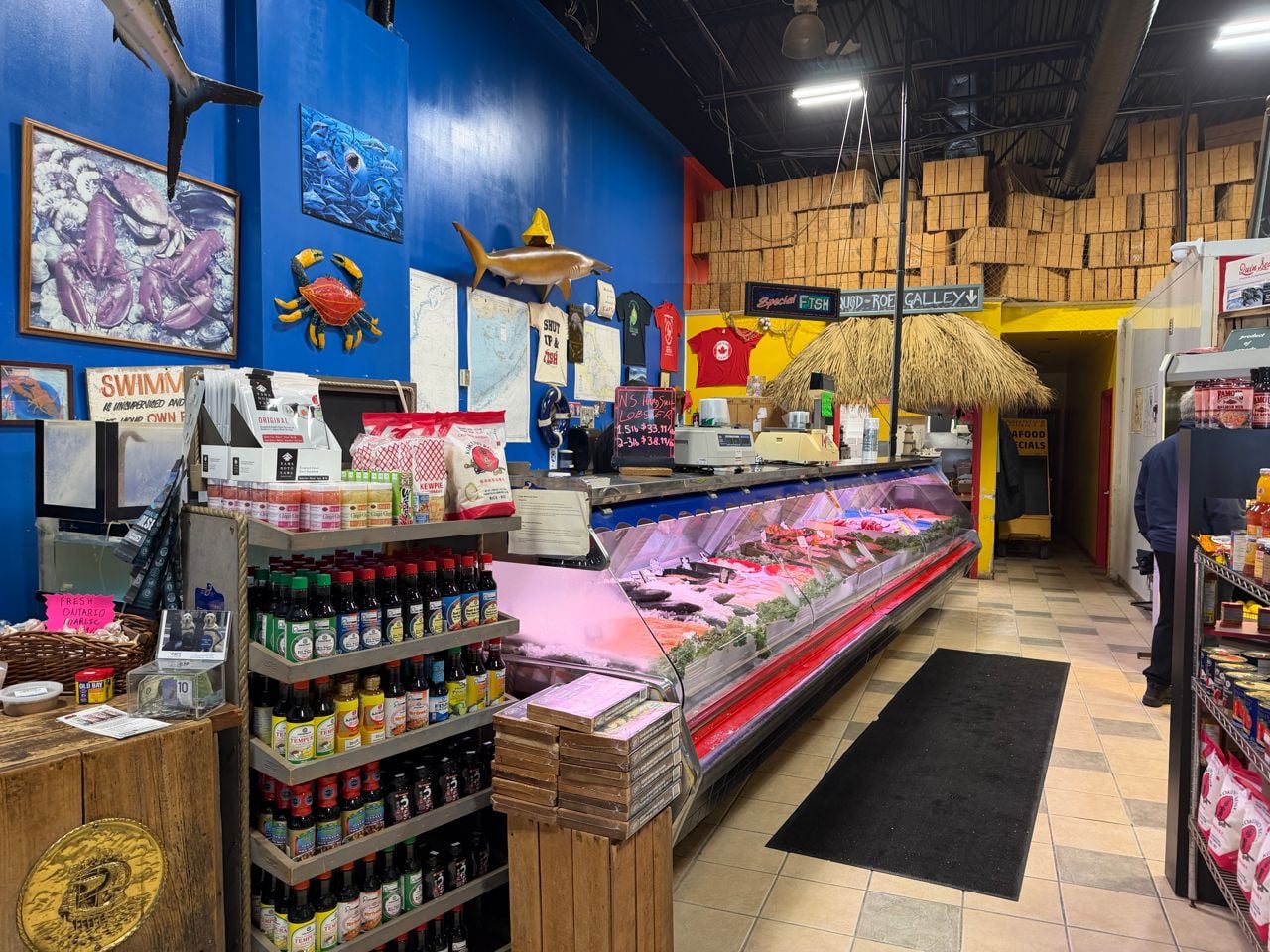The display case at Johnny's Seafood