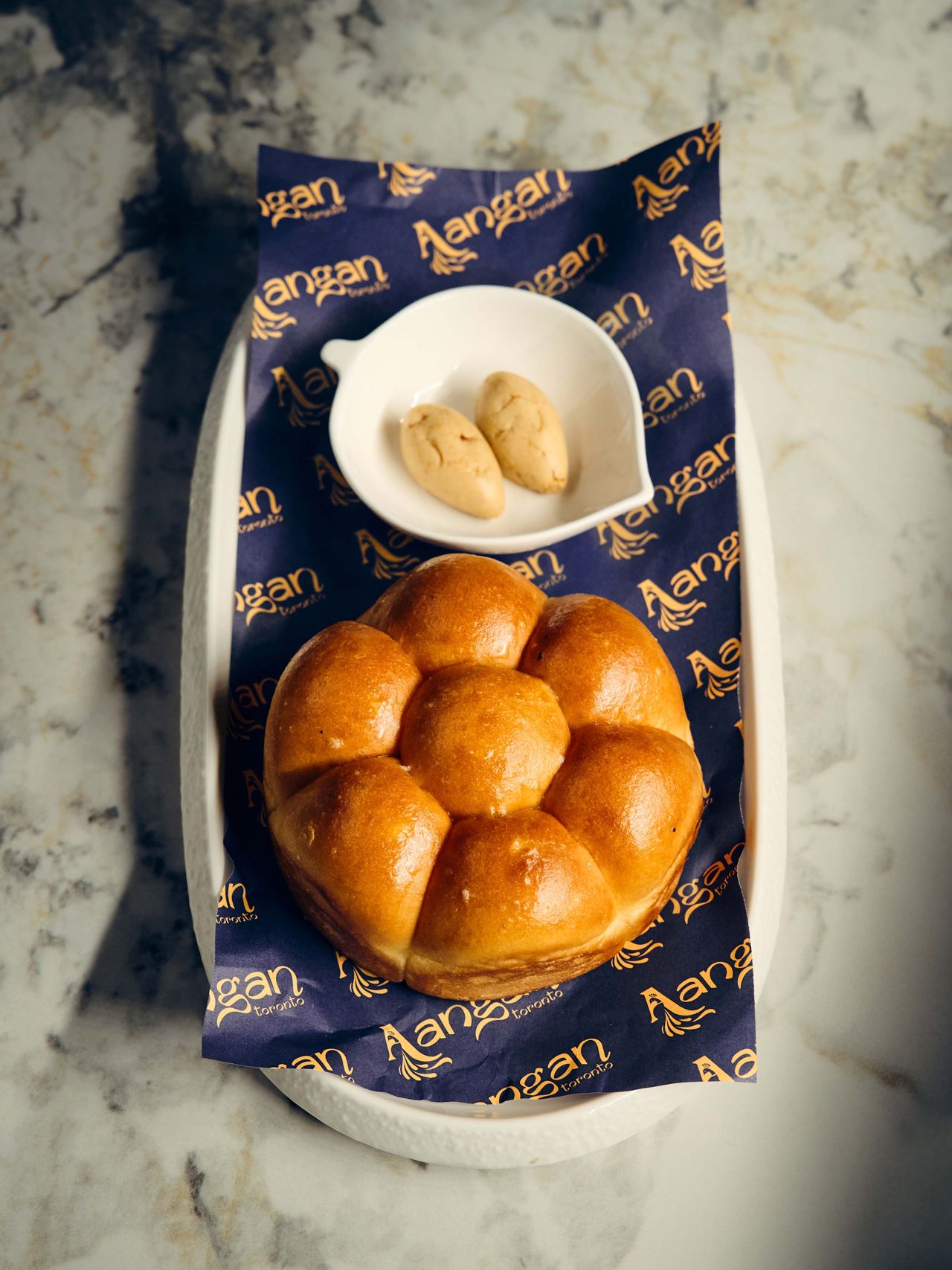 An Irani bun maska with chai-spiced butter