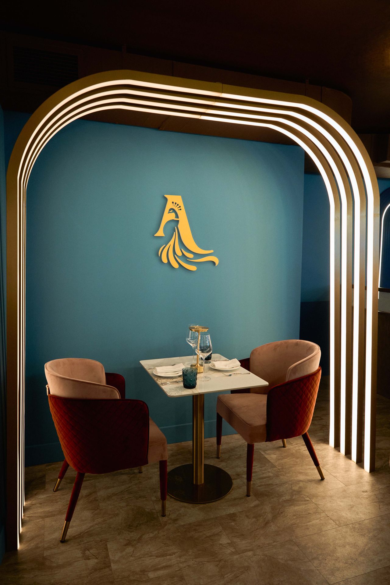 A table for two in Aangan's dining room