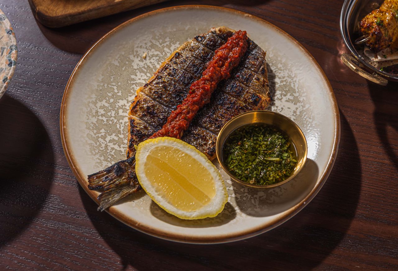 Butterflied branzino