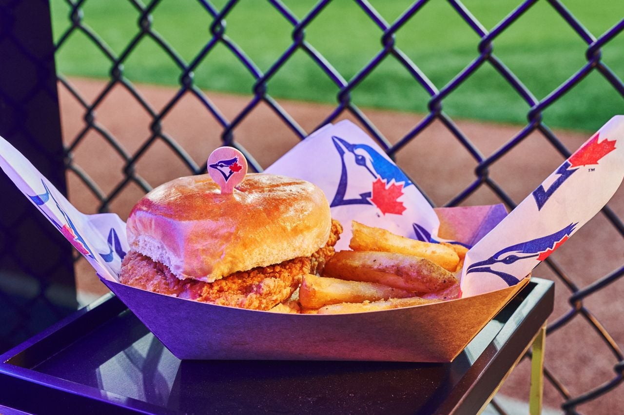 A crispy chicken sandwich and fries