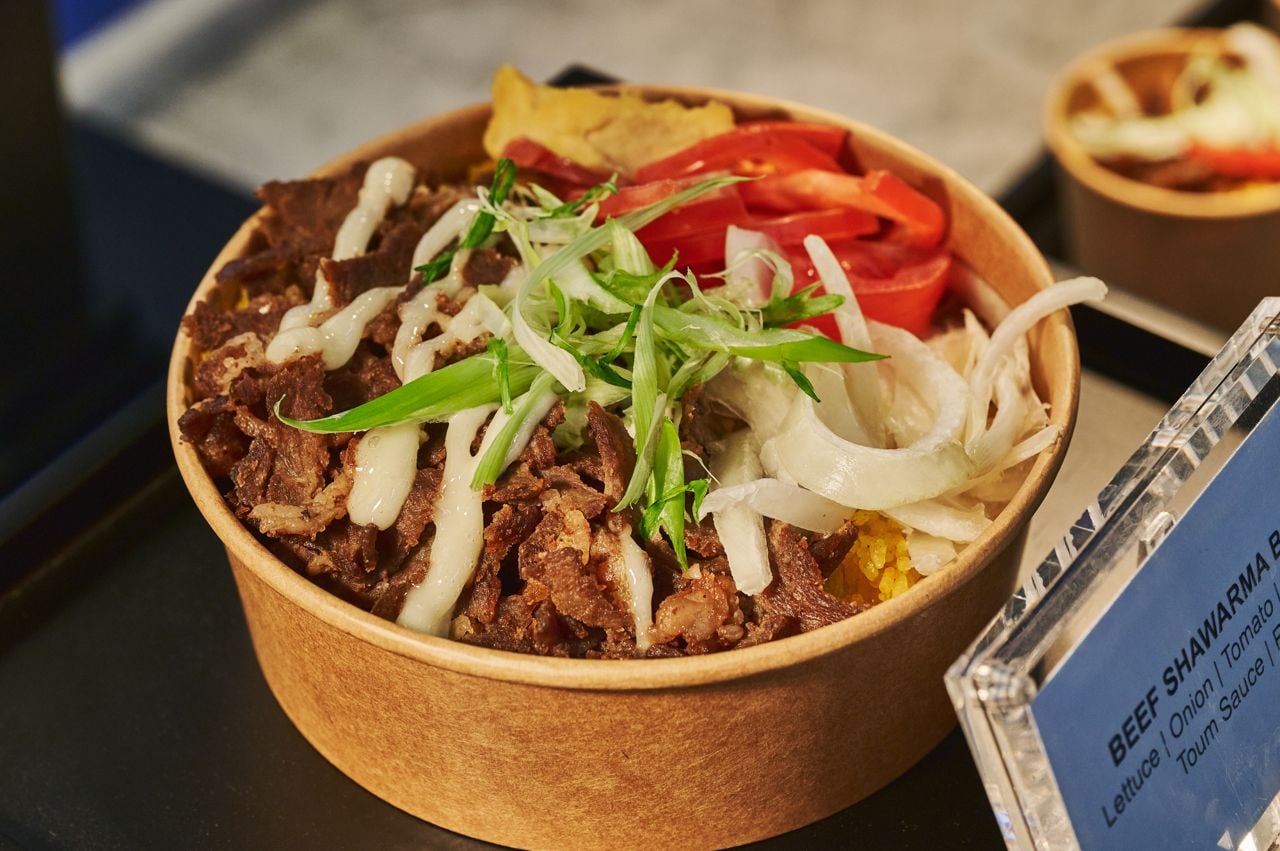 A beef shawarma bowl
