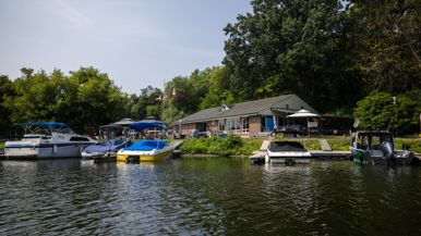 A three-alarm fire broke out at the Toronto Humber Yacht Club this morning