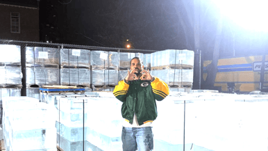 Please don't fall off the massive Drake ice block