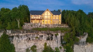 $5 million for a cliffside Bruce Peninsula mansion with lollipop columns