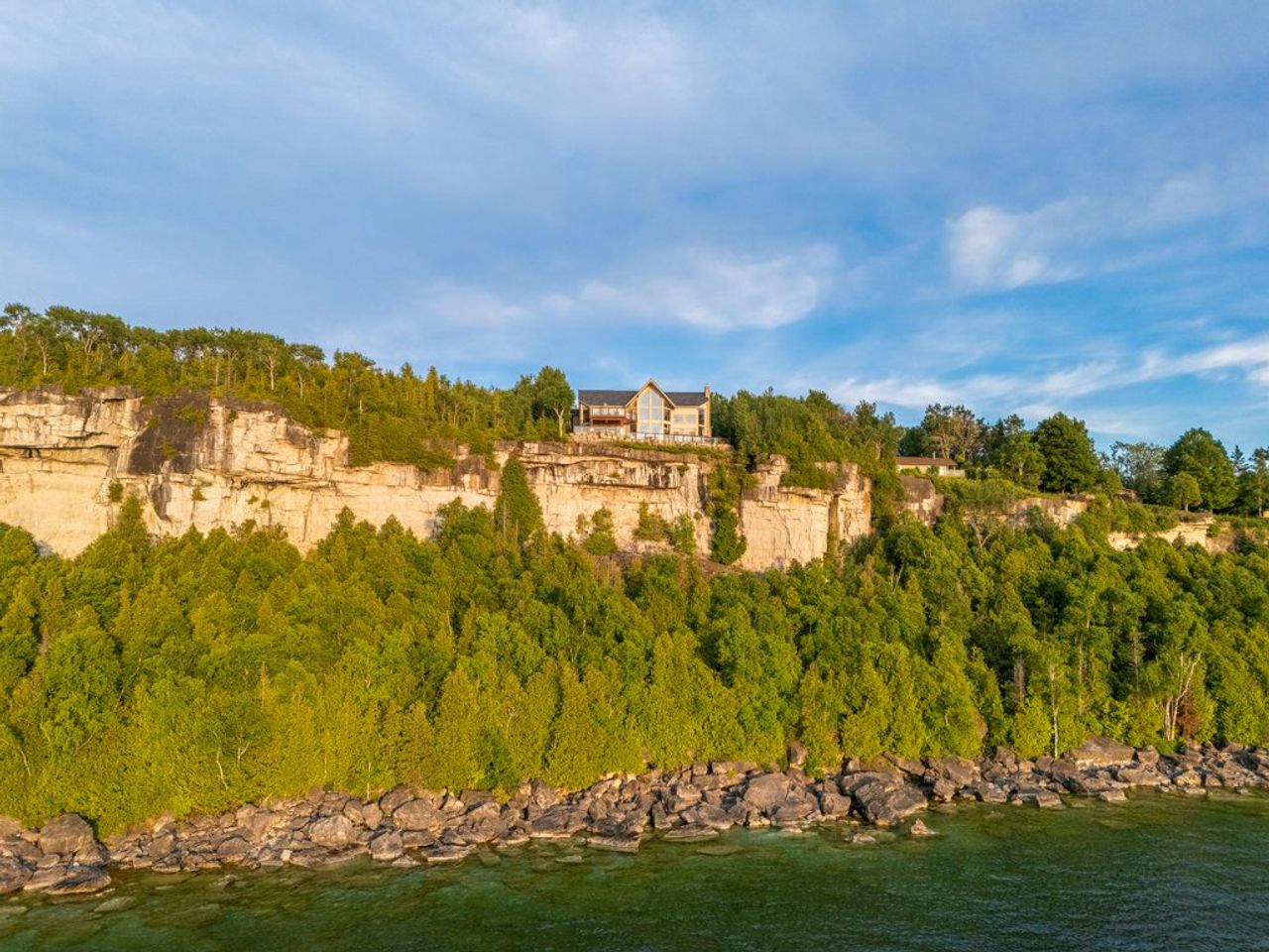 $5 million for a cliffside Bruce Peninsula mansion with lollipop columns