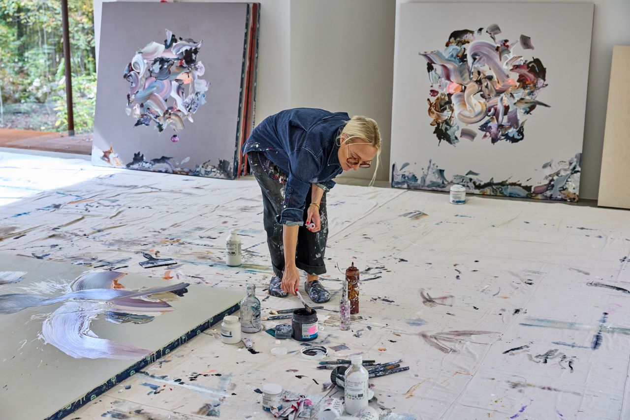 Inside painter Janna Watson's minimalist studio in a Grey County forest
