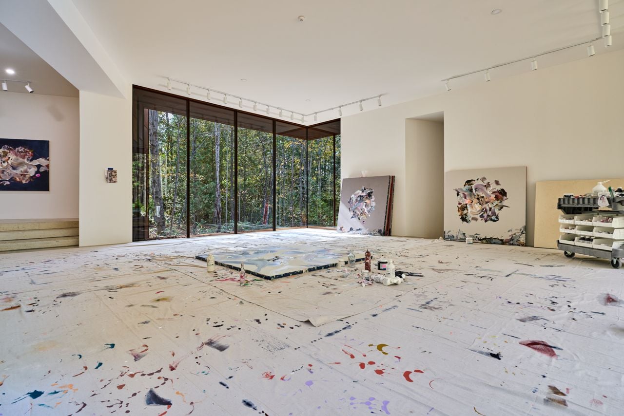 Inside painter Janna Watson's minimalist studio in a Grey County forest