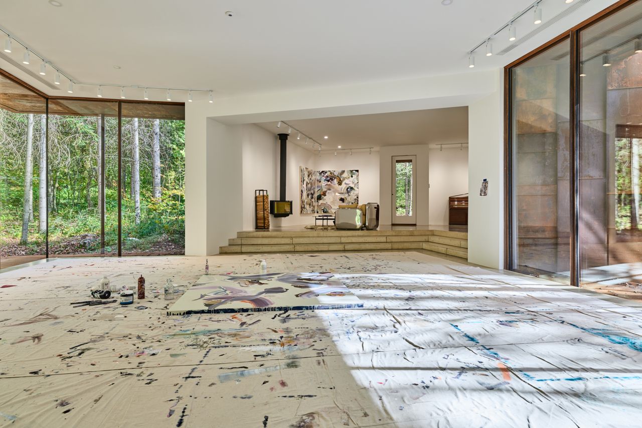 Inside painter Janna Watson's minimalist studio in a Grey County forest