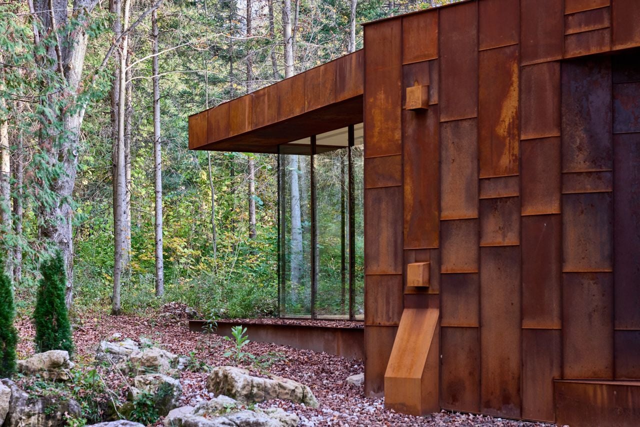 Inside painter Janna Watson's minimalist studio in a Grey County forest