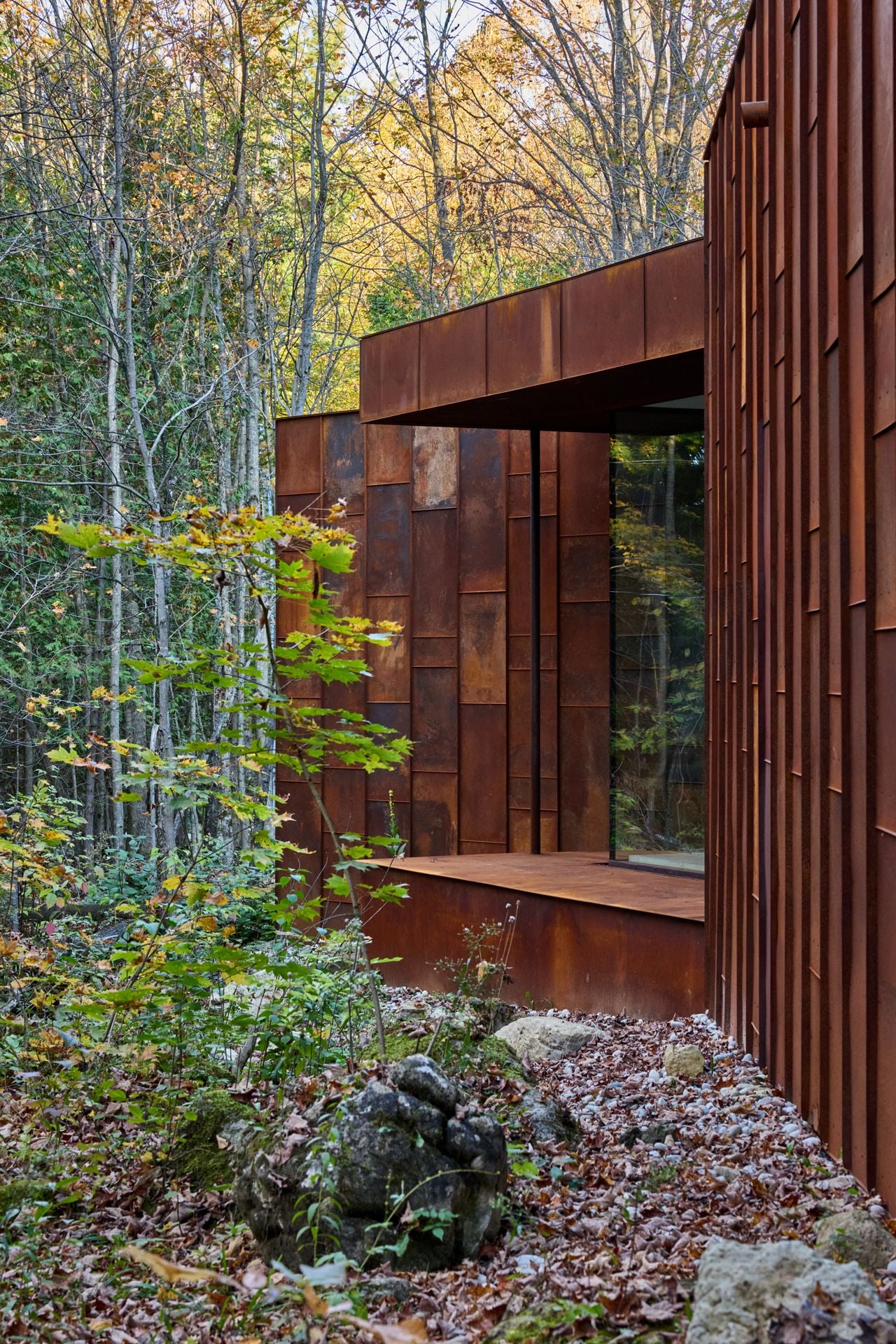 Inside painter Janna Watson's minimalist studio in a Grey County forest