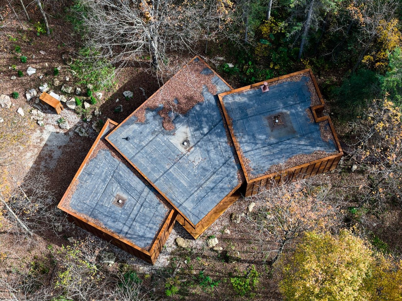 Aerial view of studio