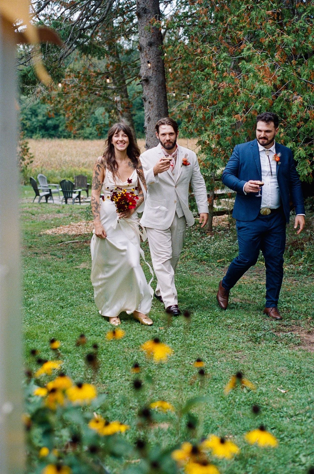Inside a DIY cabin wedding that turned into a forest rave