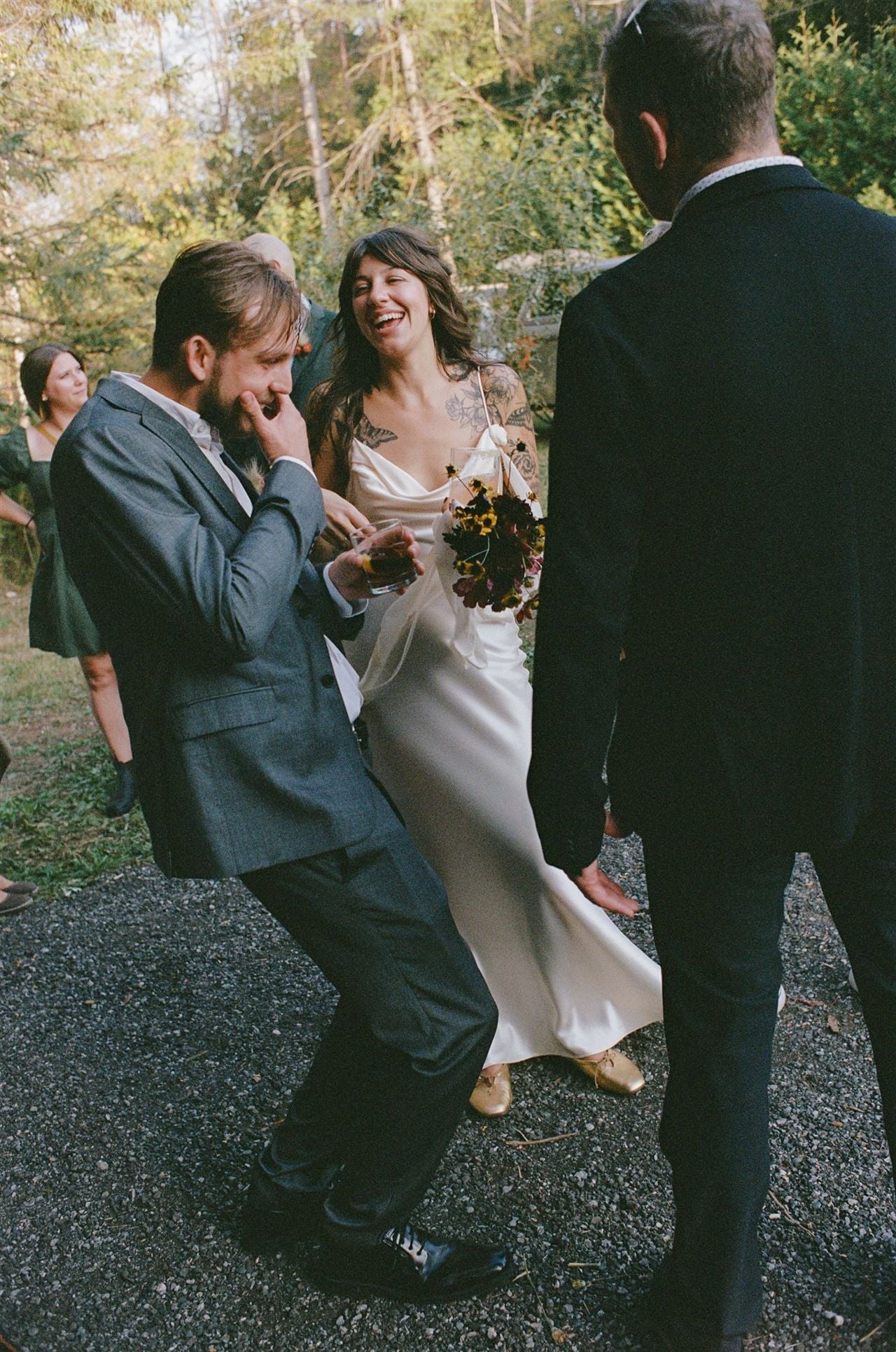 Inside a DIY cabin wedding that turned into a forest rave