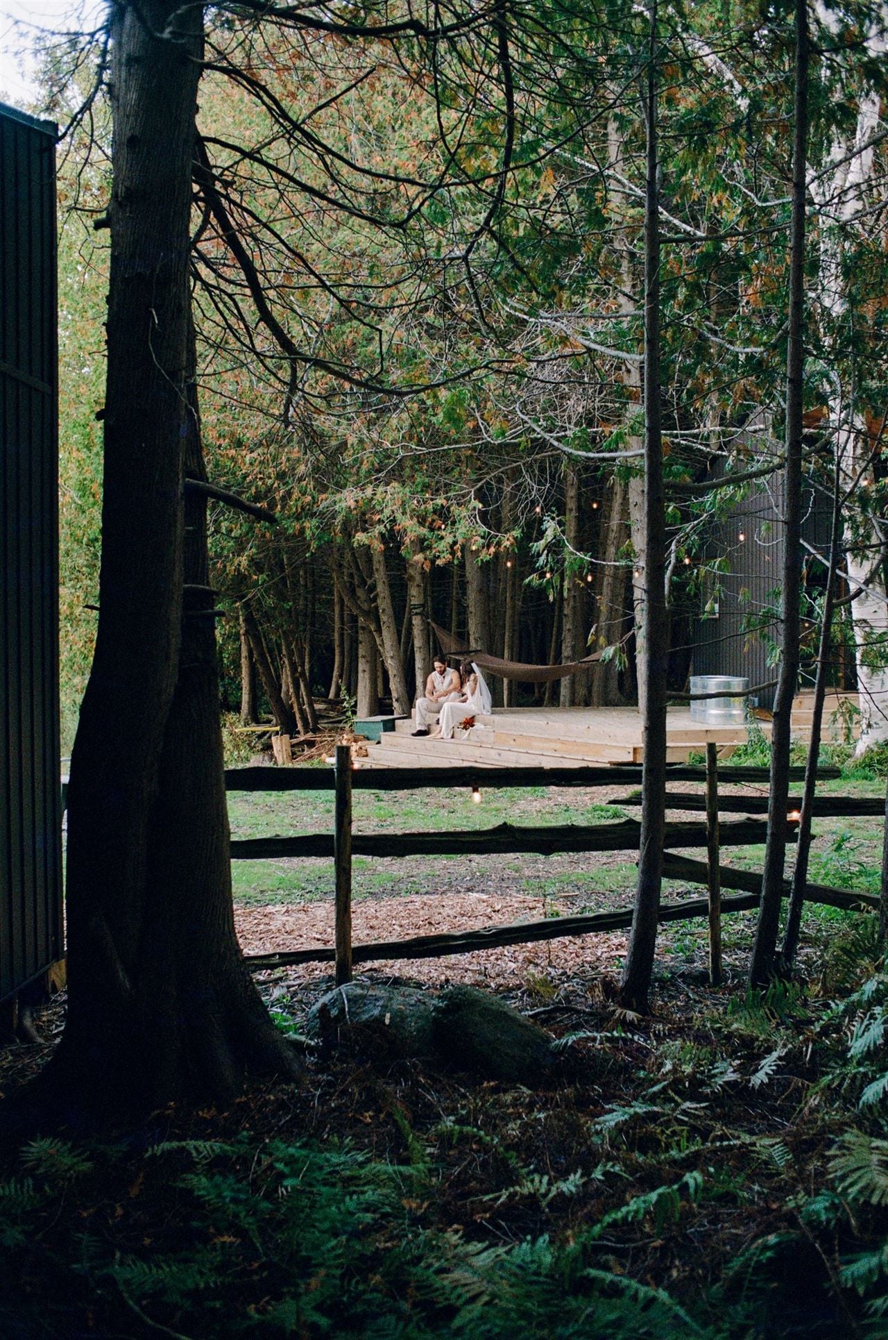 Inside a DIY cabin wedding that turned into a forest rave