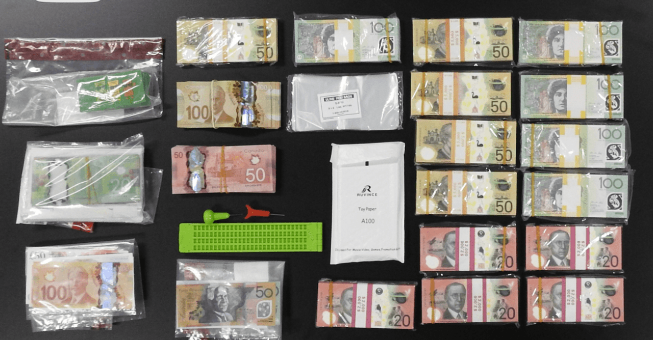 Halton police busted six people for selling $60,000 worth of “film prop money”