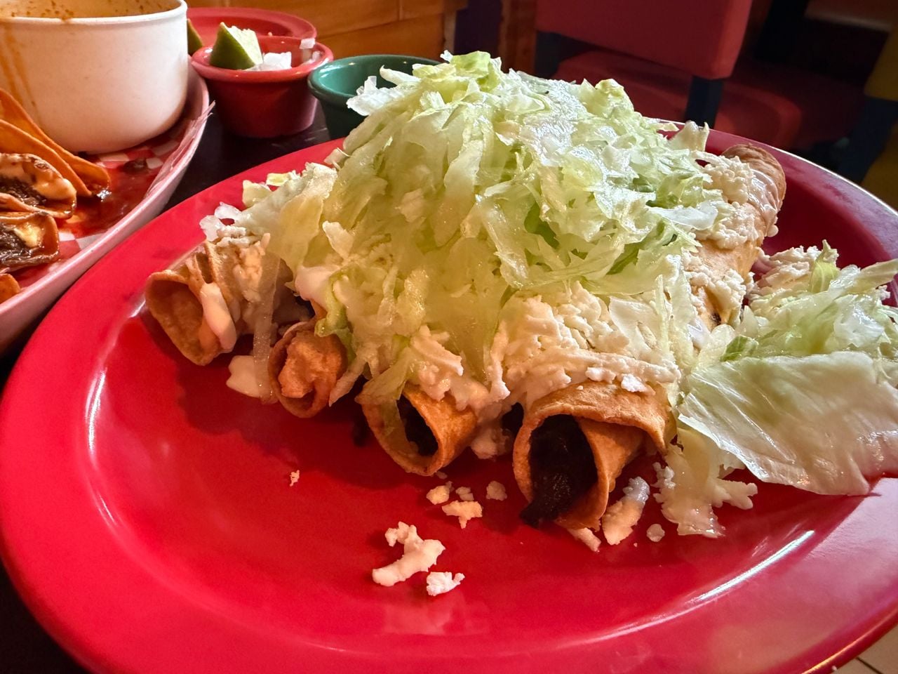 A plate of flautas