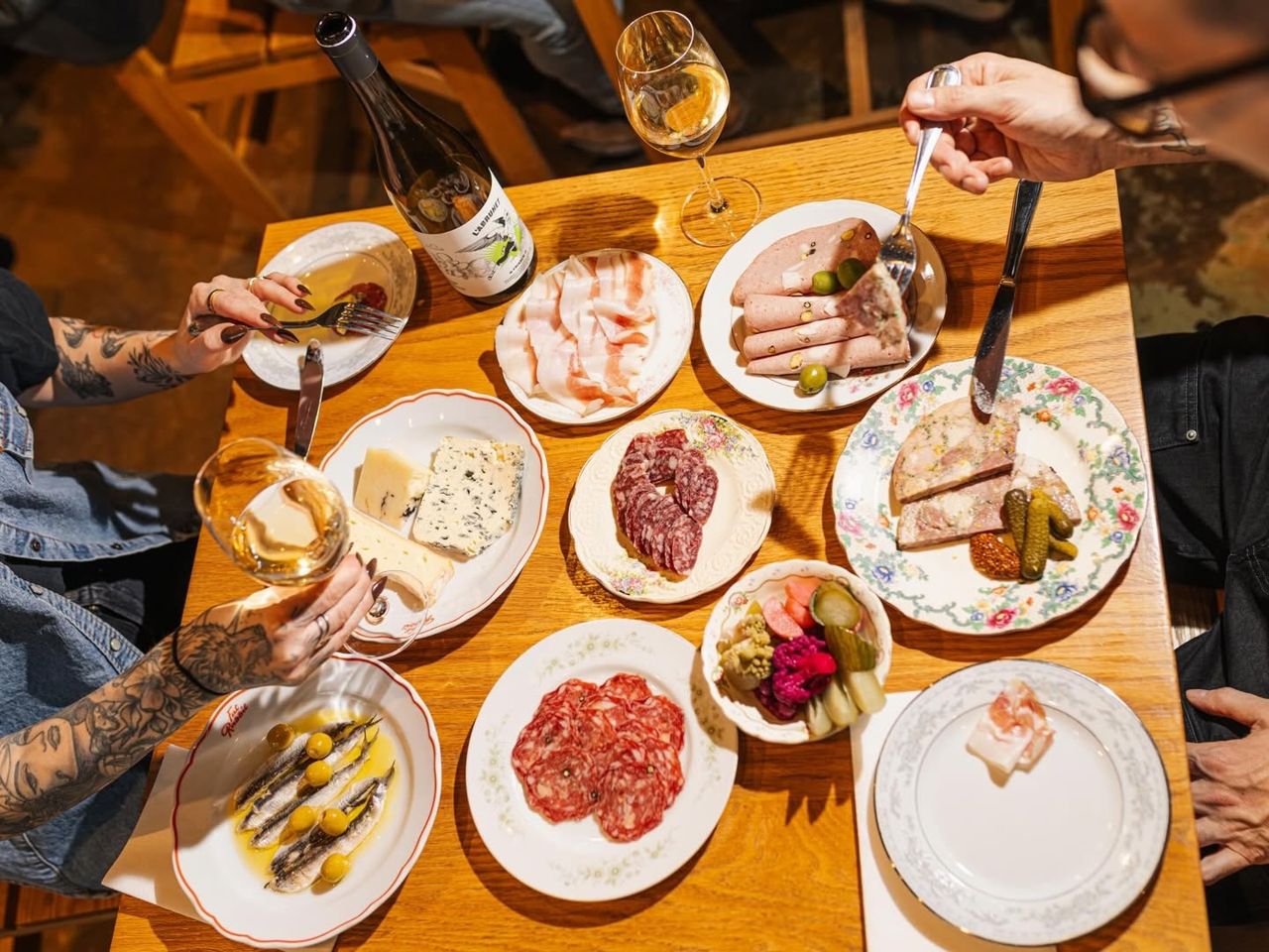 A spread of dishes at Fat Rabbit