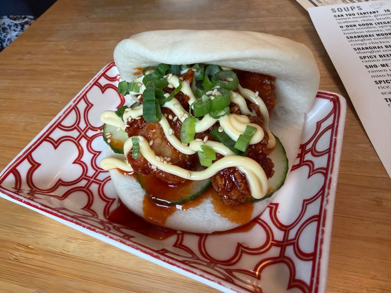 A fried chicken bao