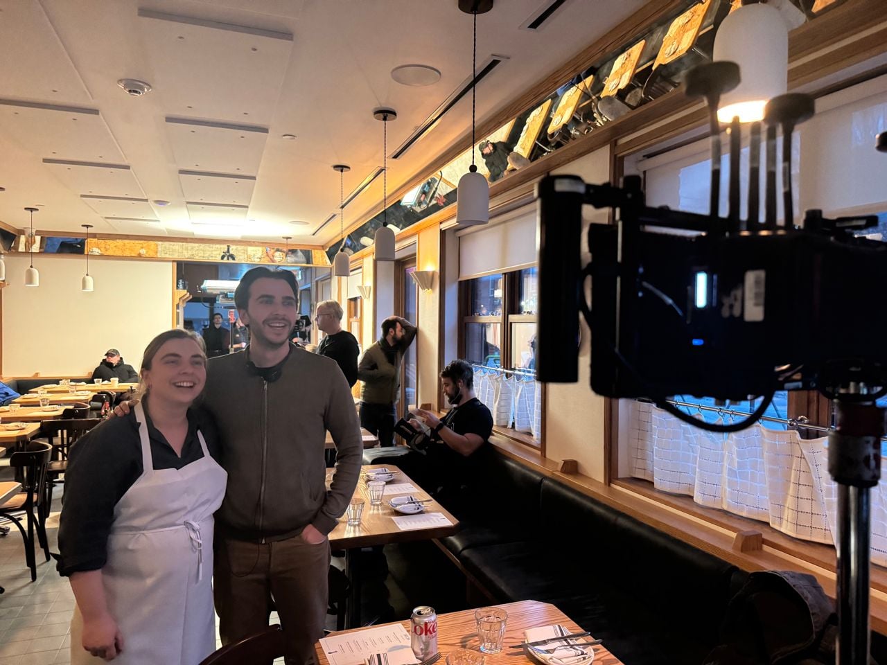 Shauna Godfrey and her brother Sam Godfrey in the Maven dining room