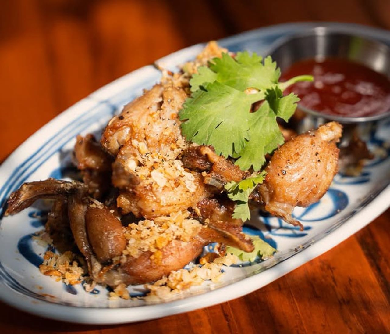 A plate of frogs' legs from Som Tum Jinda