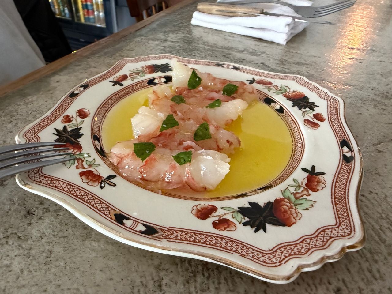 Argentinian red shrimp crudo