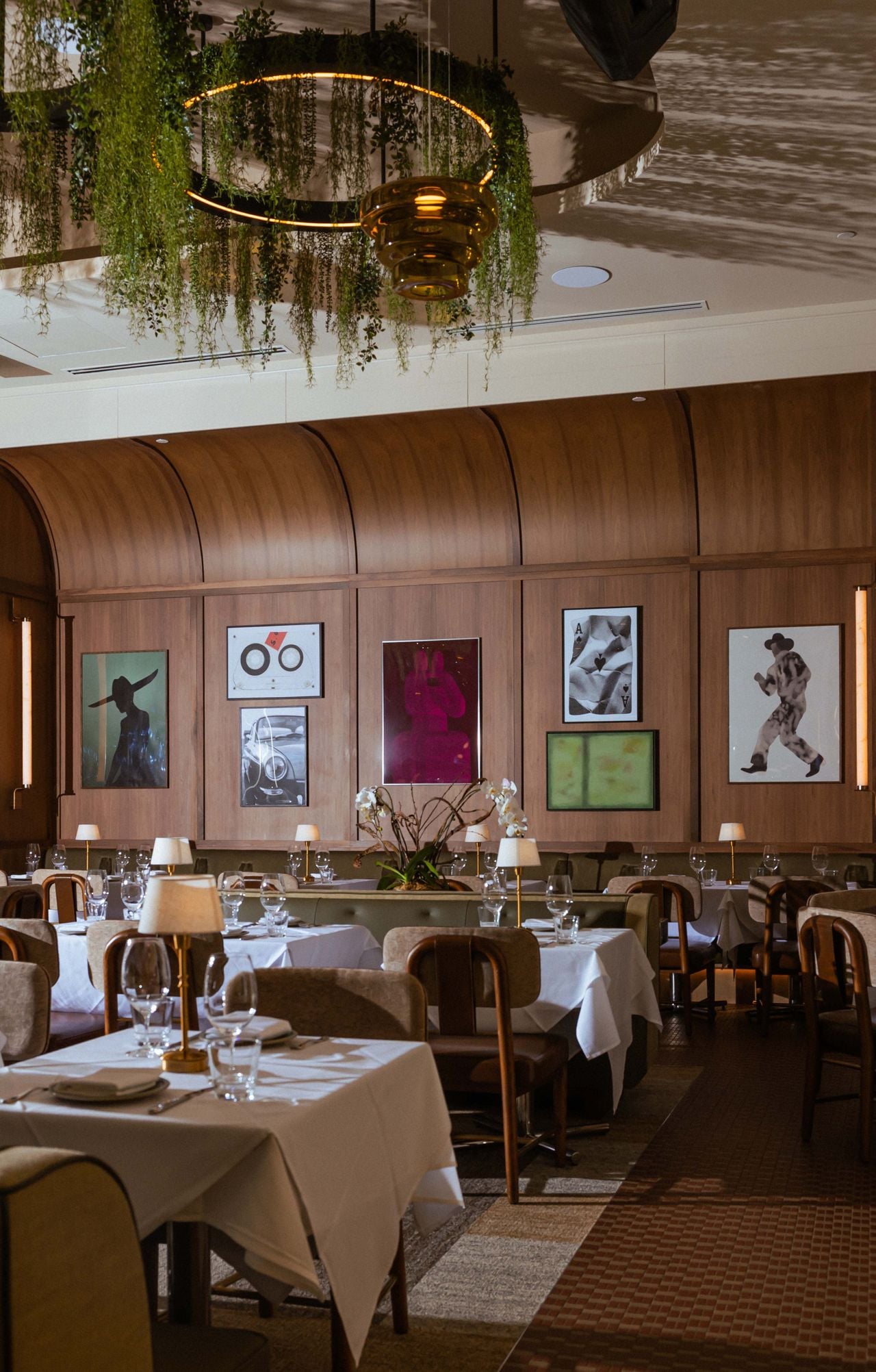 Art hangs on the walls at Riley's Fish and Steak
