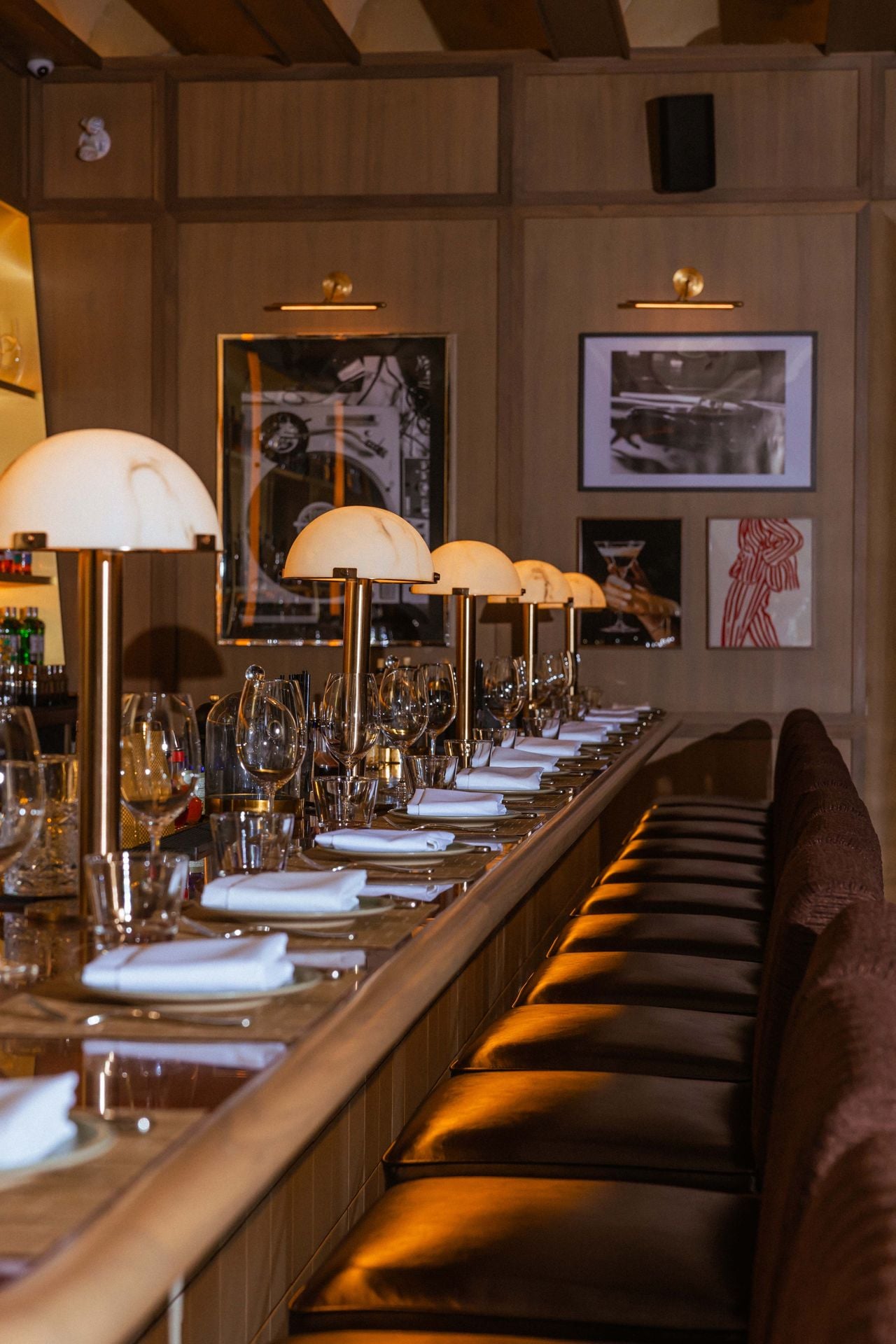 Bar seating at a steakhouse