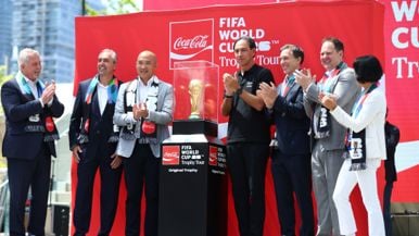 The World Cup trophy has landed in Toronto