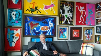 Inside an art dealer’s 430-square-foot apartment crammed with paintings