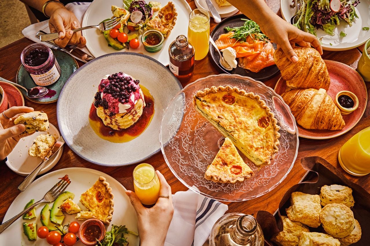 A brunch spread at Mildred's Temple Kitchen
