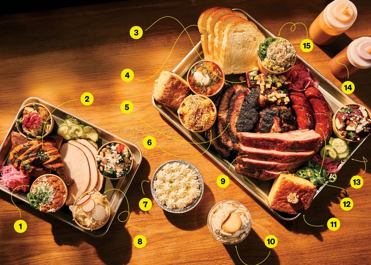Pitmaster Andrew Golden breaks down a platter from Golden Horseshoe Barbecue