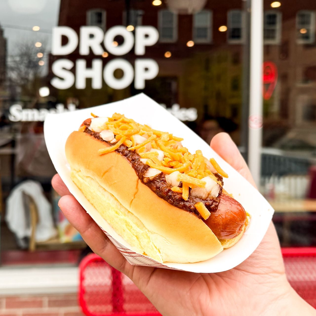 A chili cheese dog