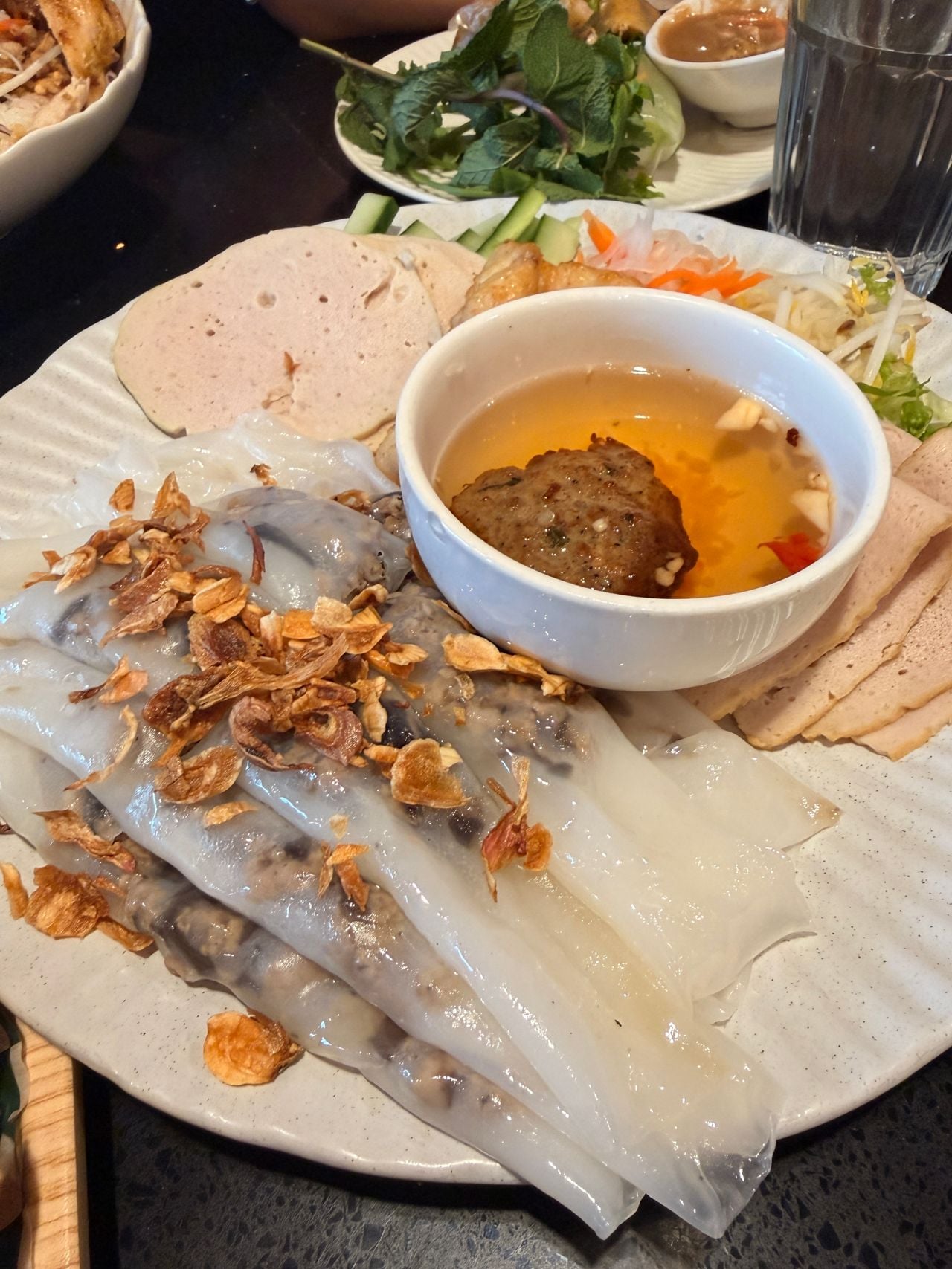 Plate of Chinese rice rolls