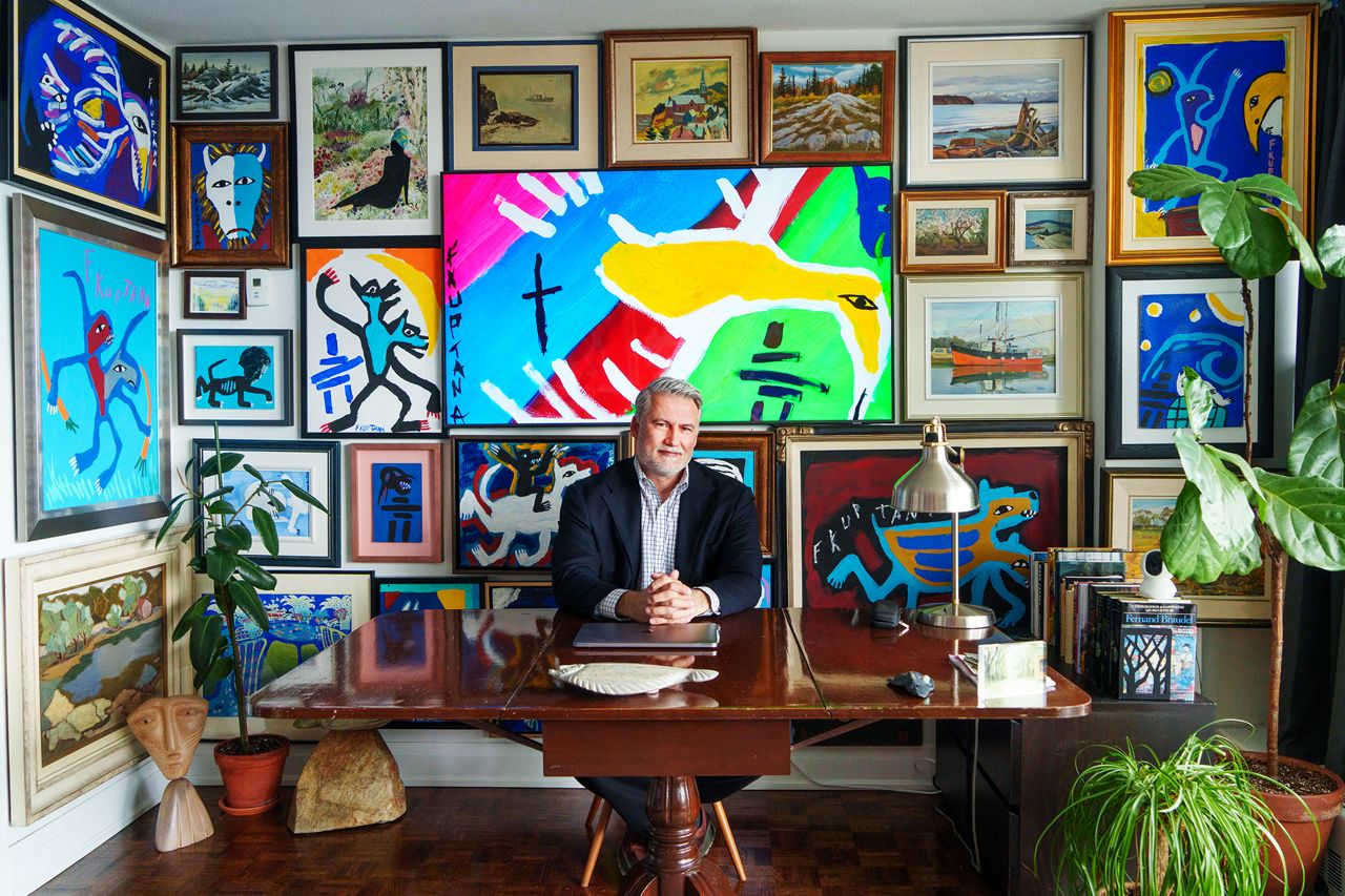 Inside an art dealer’s 430-square-foot apartment crammed with paintings