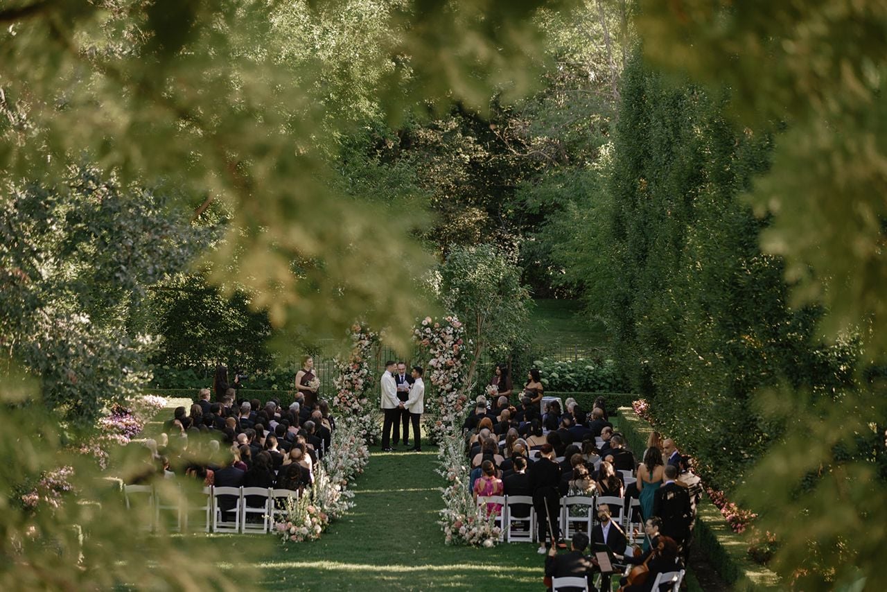 Wedding ceremony from far away