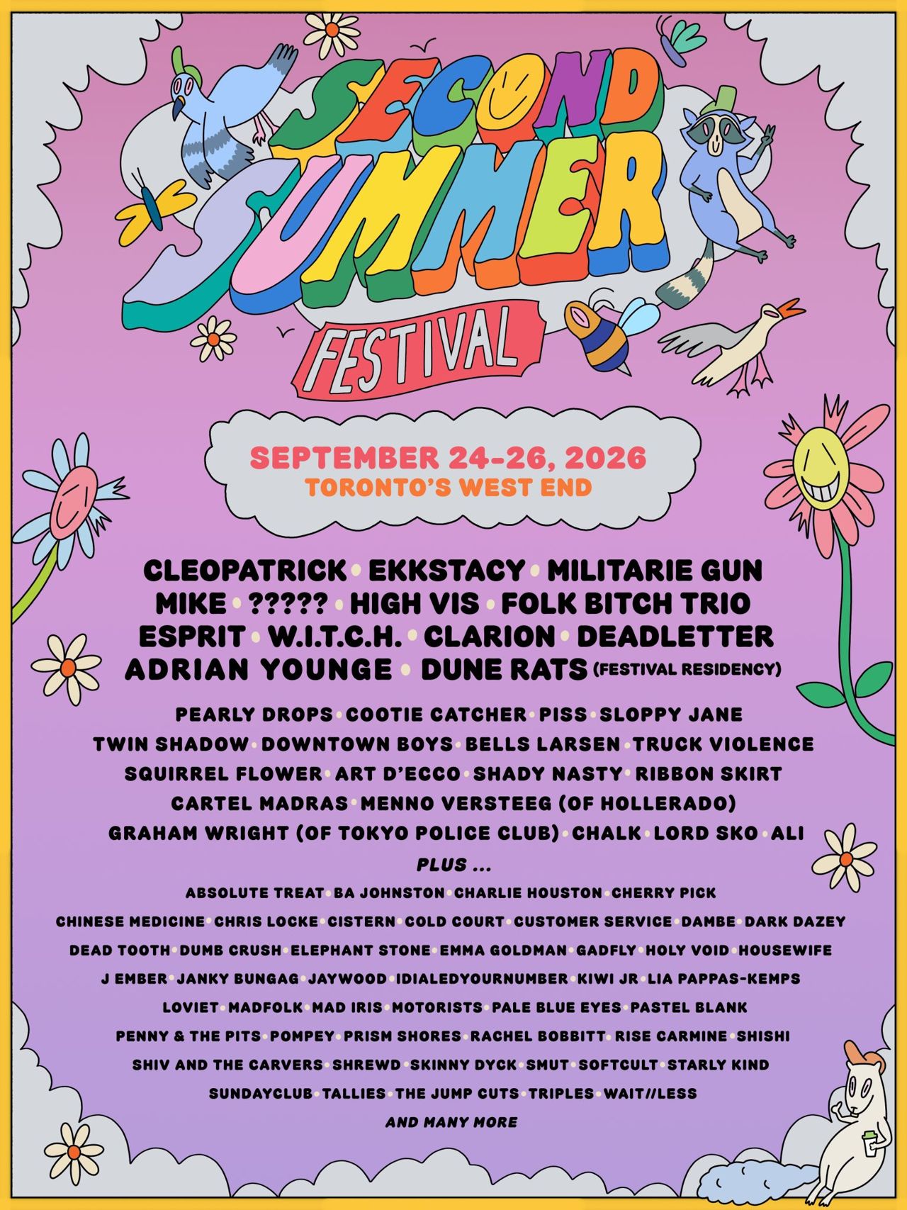 Poster advertising lineup for music festival