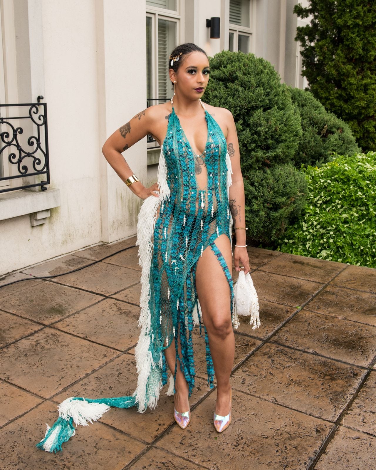 Woman wearing mermaid dress