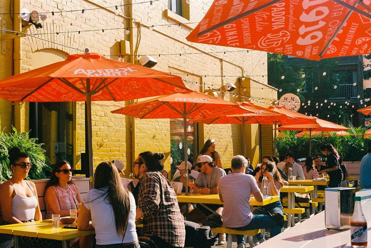 The patio outside Pennies